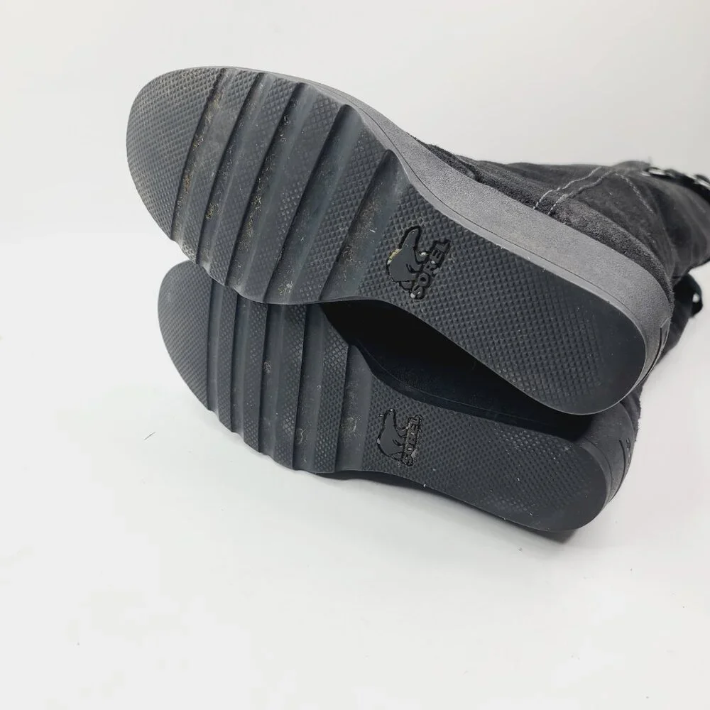Sorel Women's Black NL2119-010 Suede Waterproof Heeled‎ Slim Winter Boot Size 6